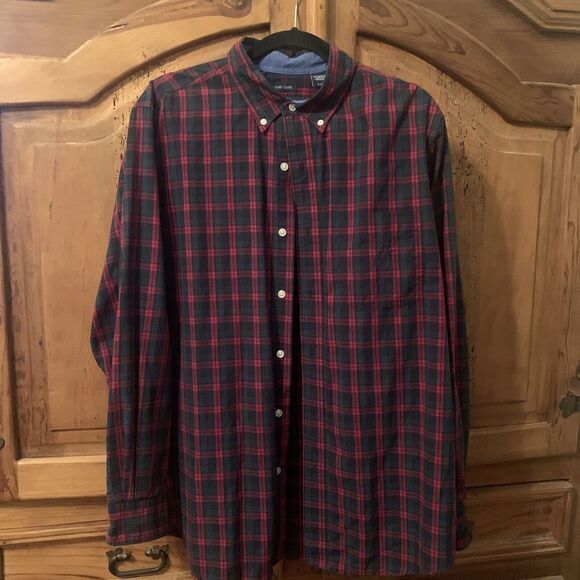 Chaps Other - CHAPS Men's Long Sleeve Button Down Shirt L Red Green Blue Plaid Cotton Blend